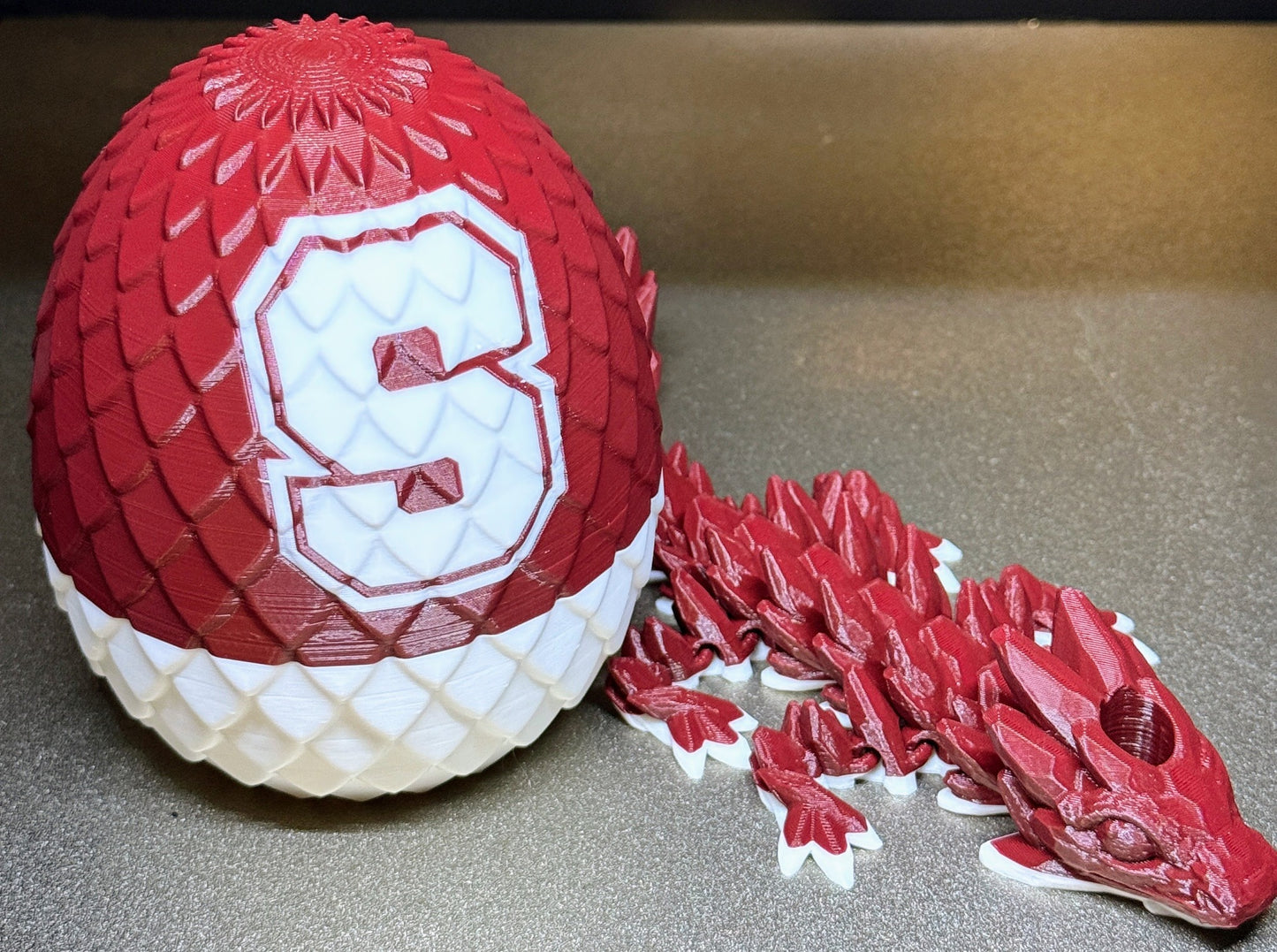 Silsbee Tigers Logo Articulated Dragon with Egg