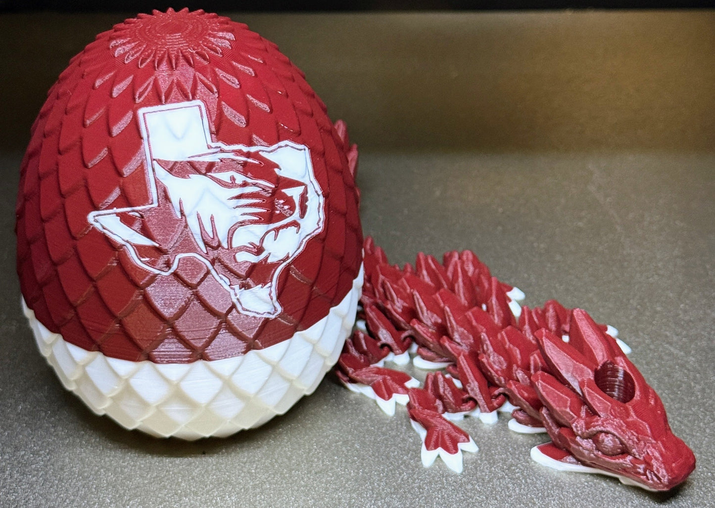Silsbee Tigers Logo Articulated Dragon with Egg