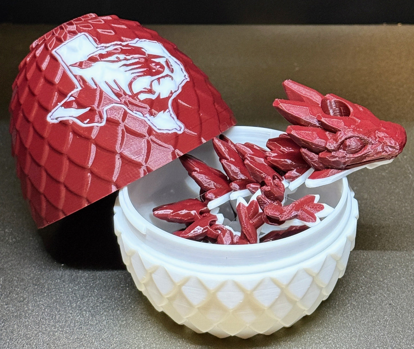 Silsbee Tigers Logo Articulated Dragon with Egg