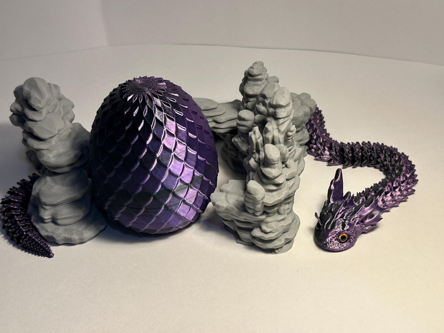 3D Printed Super Articulated Flexi Serpent Snake with EGG - Year of the Snake