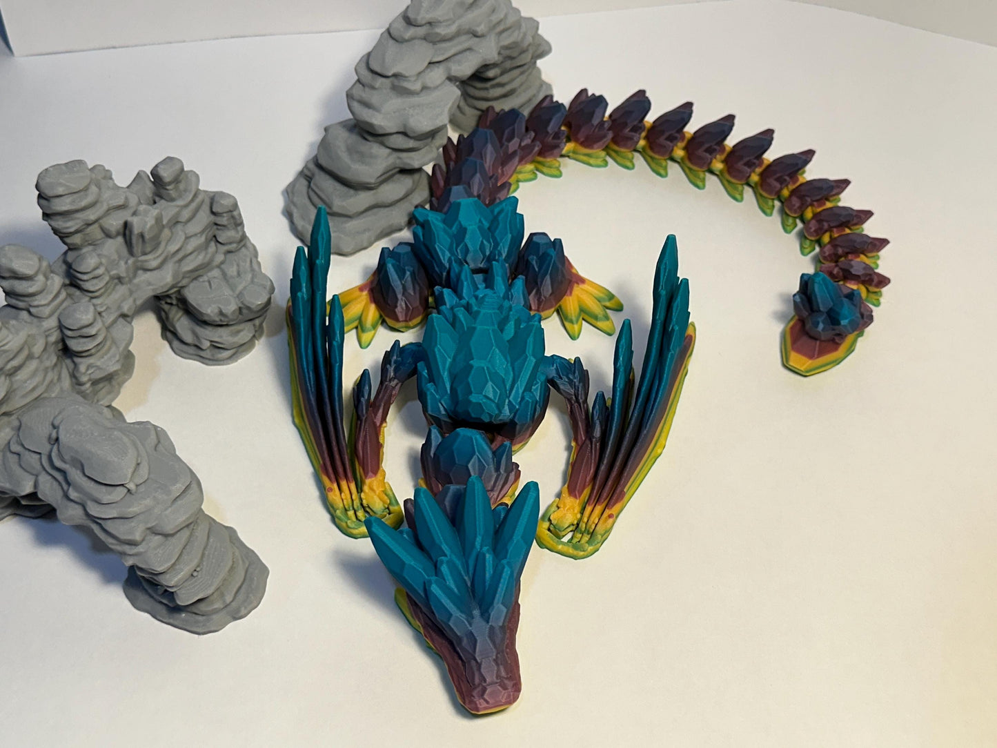 3d printed articulated flexi Wyvern Dragon - winged