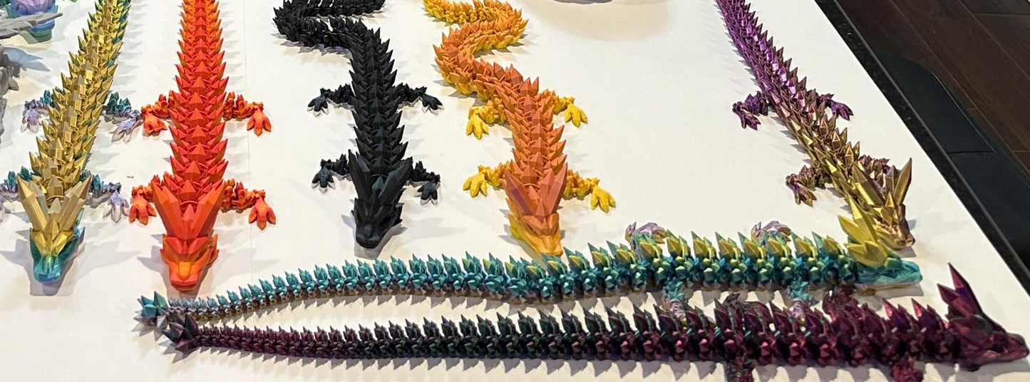 Huge Articulated Flexi Crystal Dragon - Random Color LOWEST PRICE for 24" 2ft long dragon