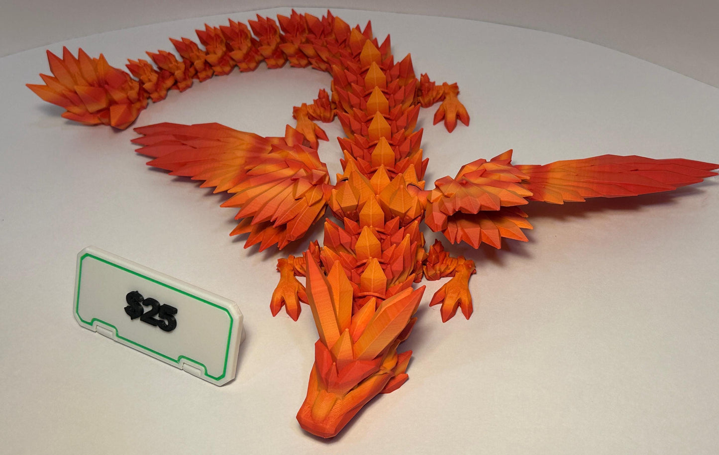 3d printed Articulated Flexi Winged Crystal Dragon