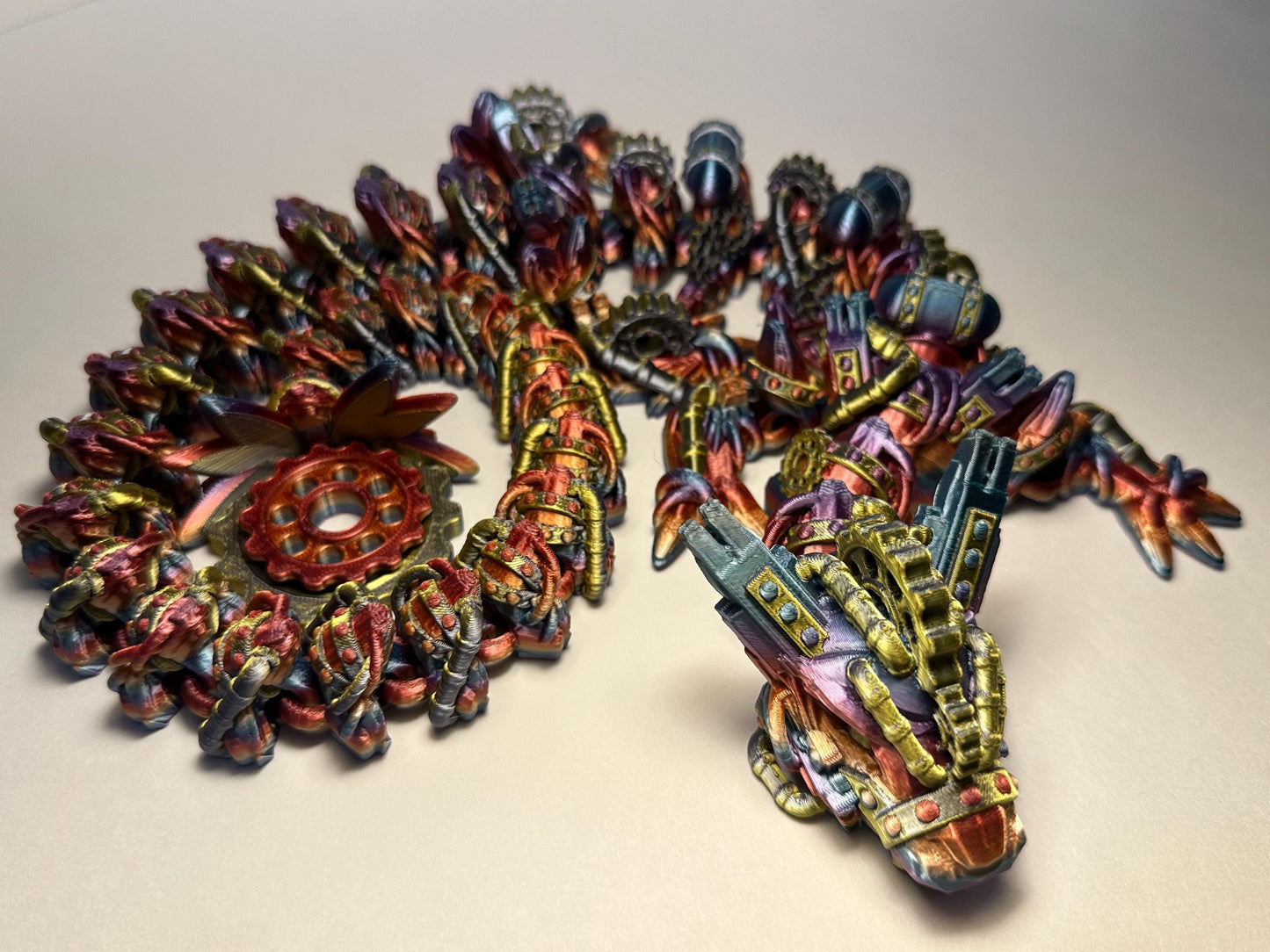 3d printed Steampunk flexi articulated Dragon