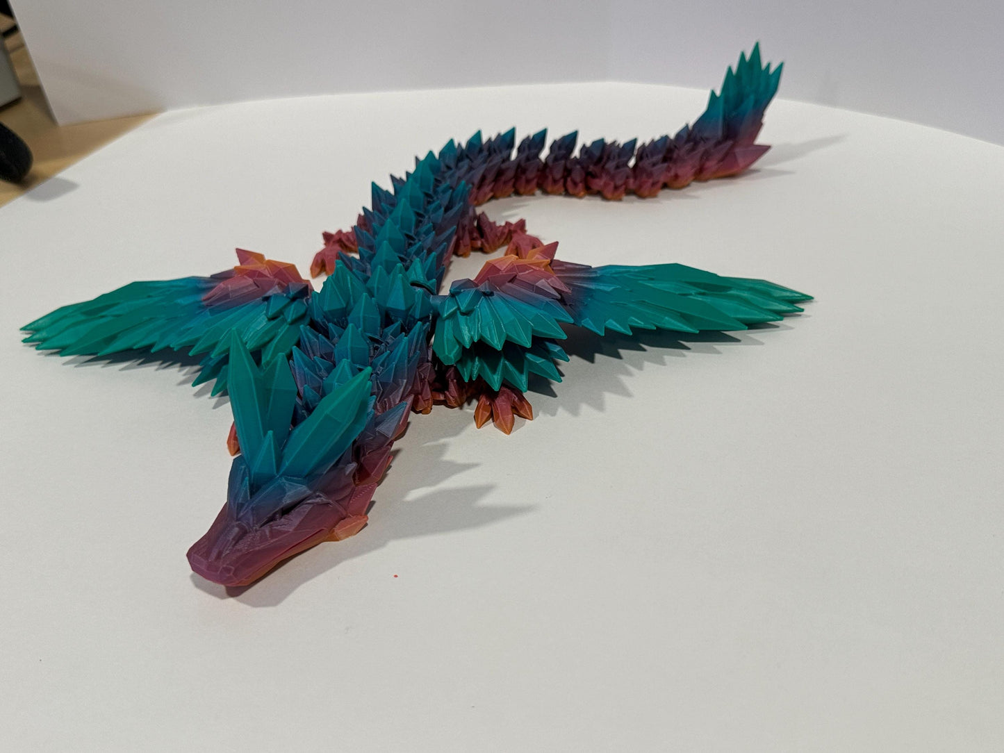 3d printed Articulated Flexi Winged Crystal Dragon