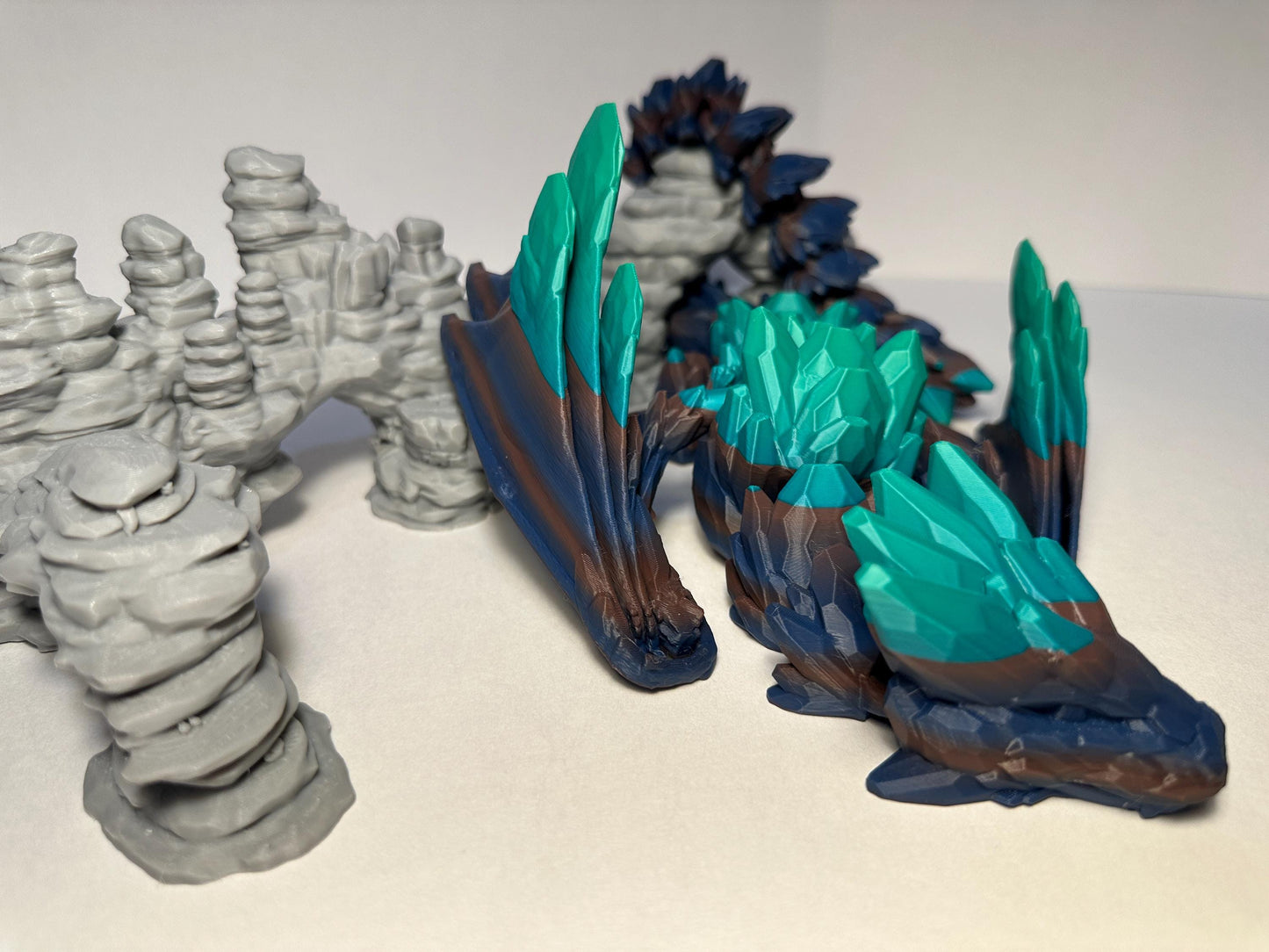 3d printed articulated flexi Wyvern Dragon - winged