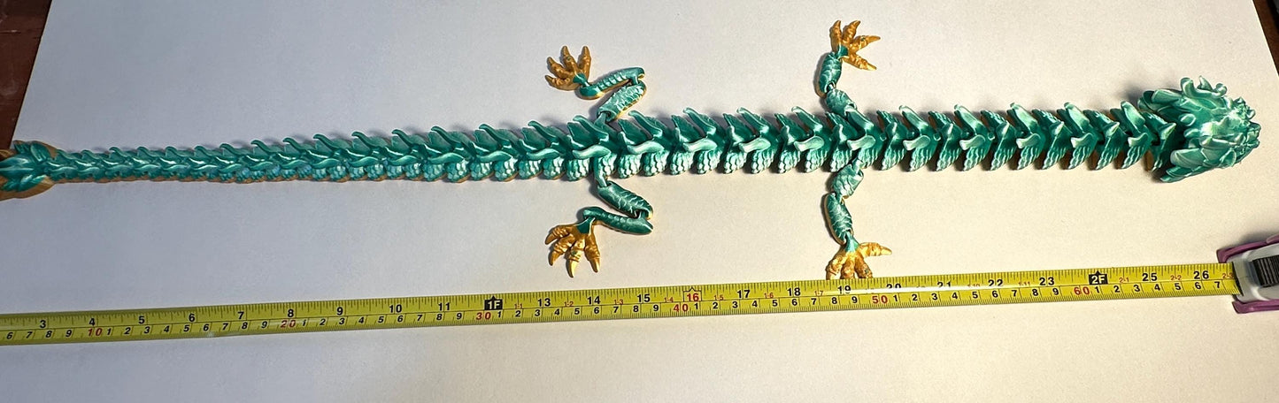 3d printed articulated flexi Imperial Dragon - lowest price on Etsy for 26”!