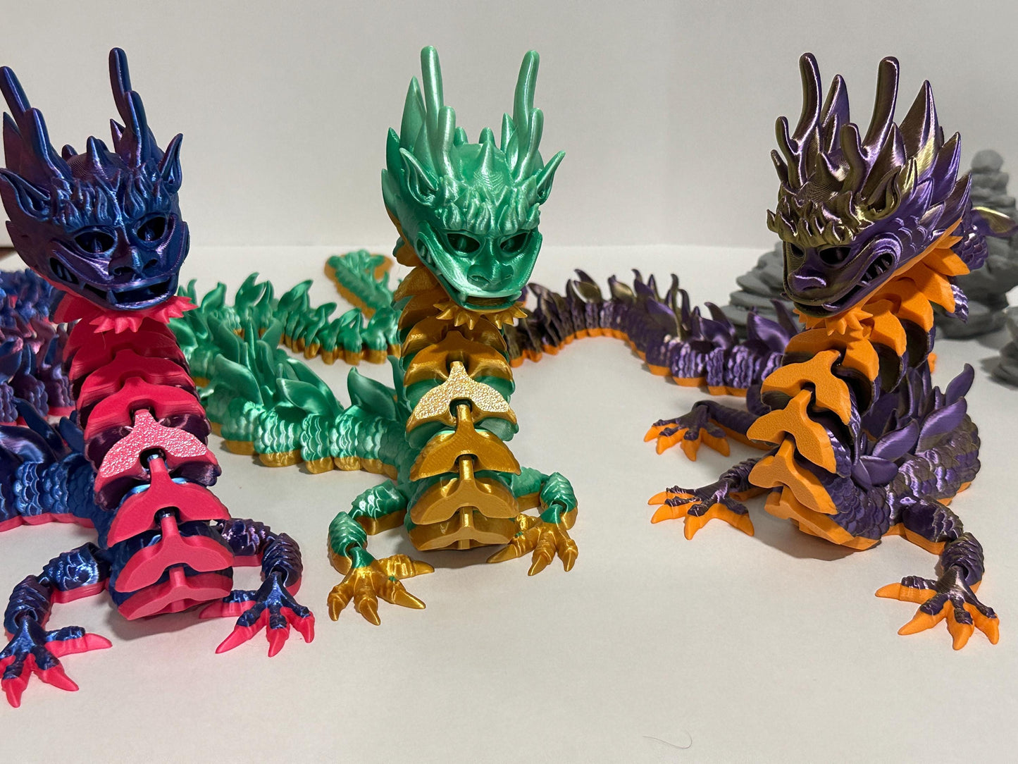 3d printed articulated flexi Imperial Dragon - lowest price on Etsy for 26”!