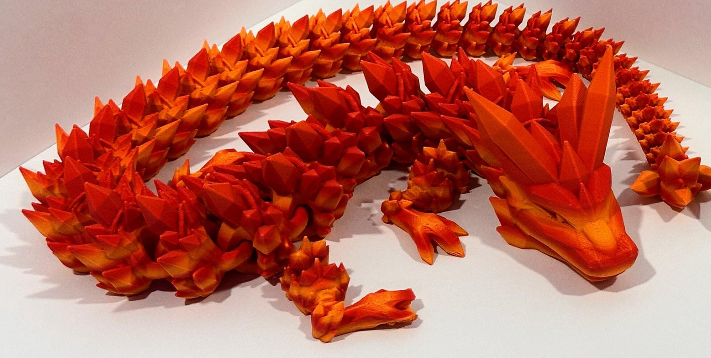 Huge Articulated Flexi Crystal Dragon - Random Color LOWEST PRICE for 24" 2ft long dragon