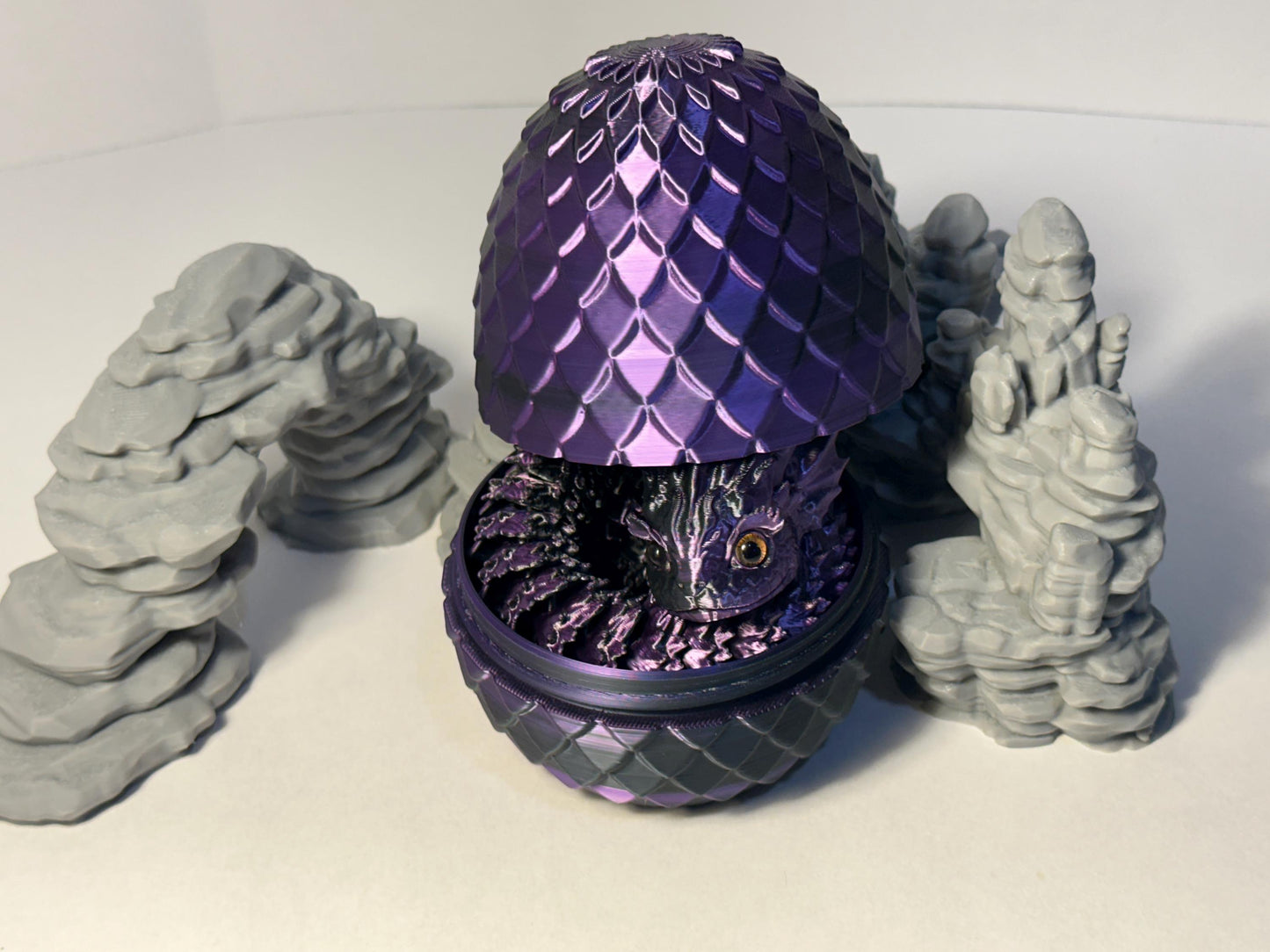 3D Printed Super Articulated Flexi Serpent Snake with EGG - Year of the Snake