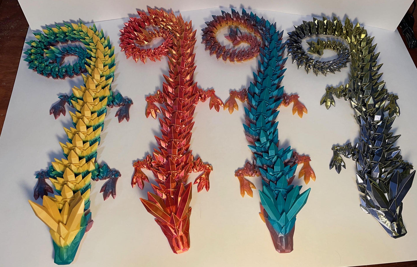 Huge Articulated Flexi Crystal Dragon - Random Color LOWEST PRICE for 24" 2ft long dragon