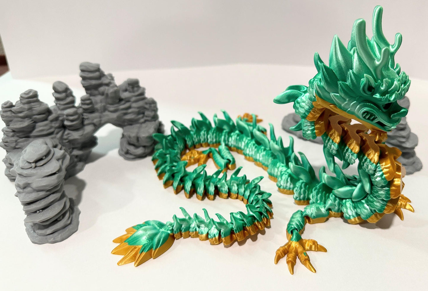 3d printed articulated flexi Imperial Dragon - lowest price on Etsy for 26”!