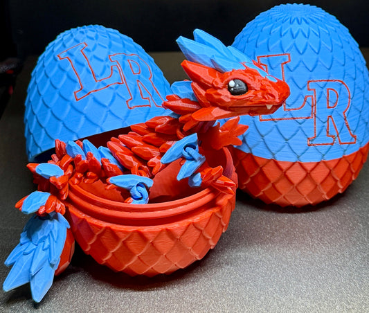 Lumberton Logo Articulated Dragon with Egg