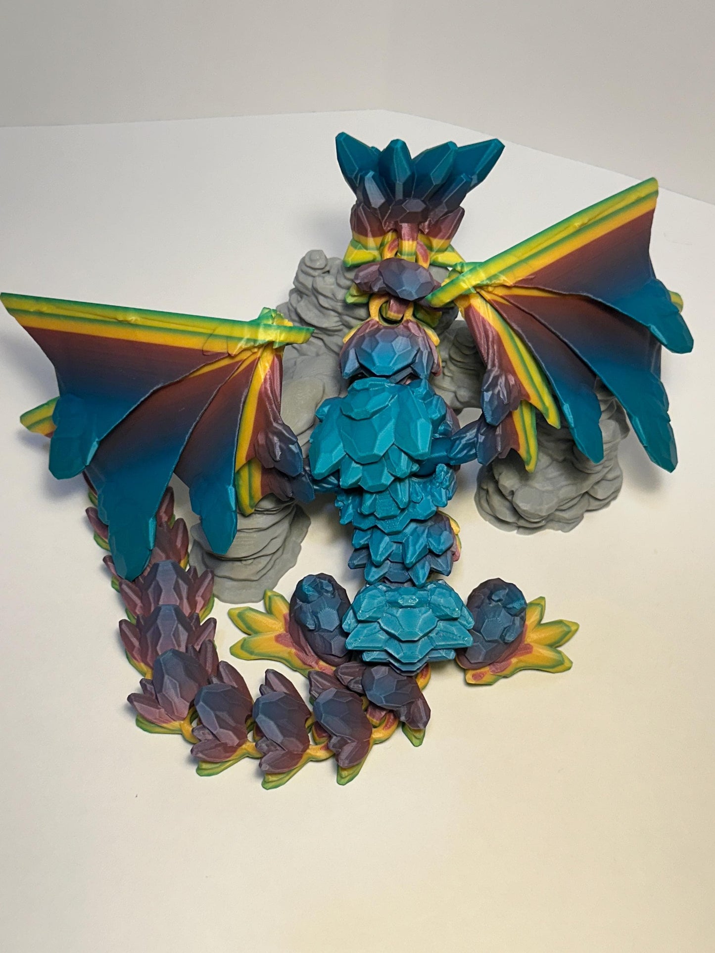 3d printed articulated flexi Wyvern Dragon - winged