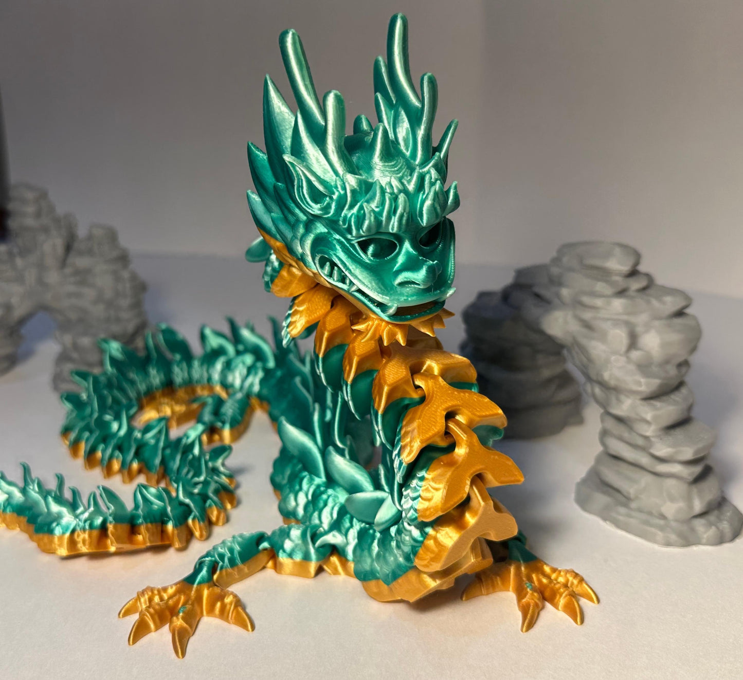 3d printed articulated flexi Imperial Dragon - lowest price on Etsy for 26”!