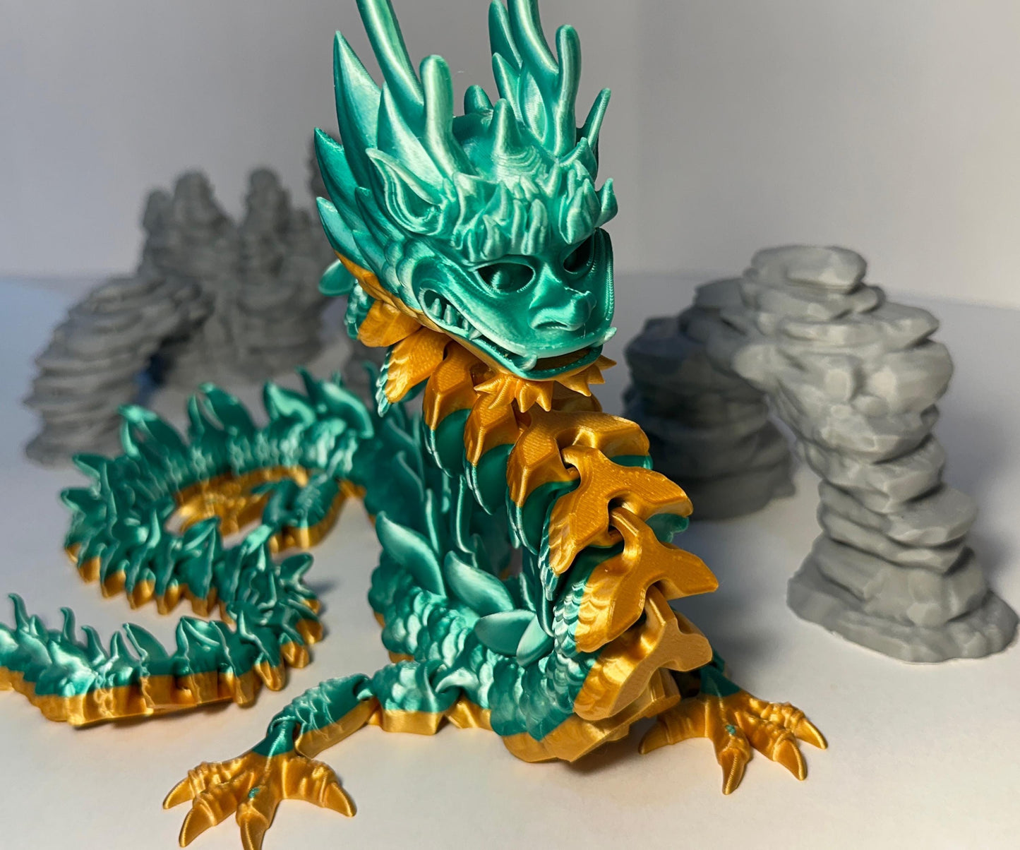 3d printed articulated flexi Imperial Dragon - lowest price on Etsy for 26”!