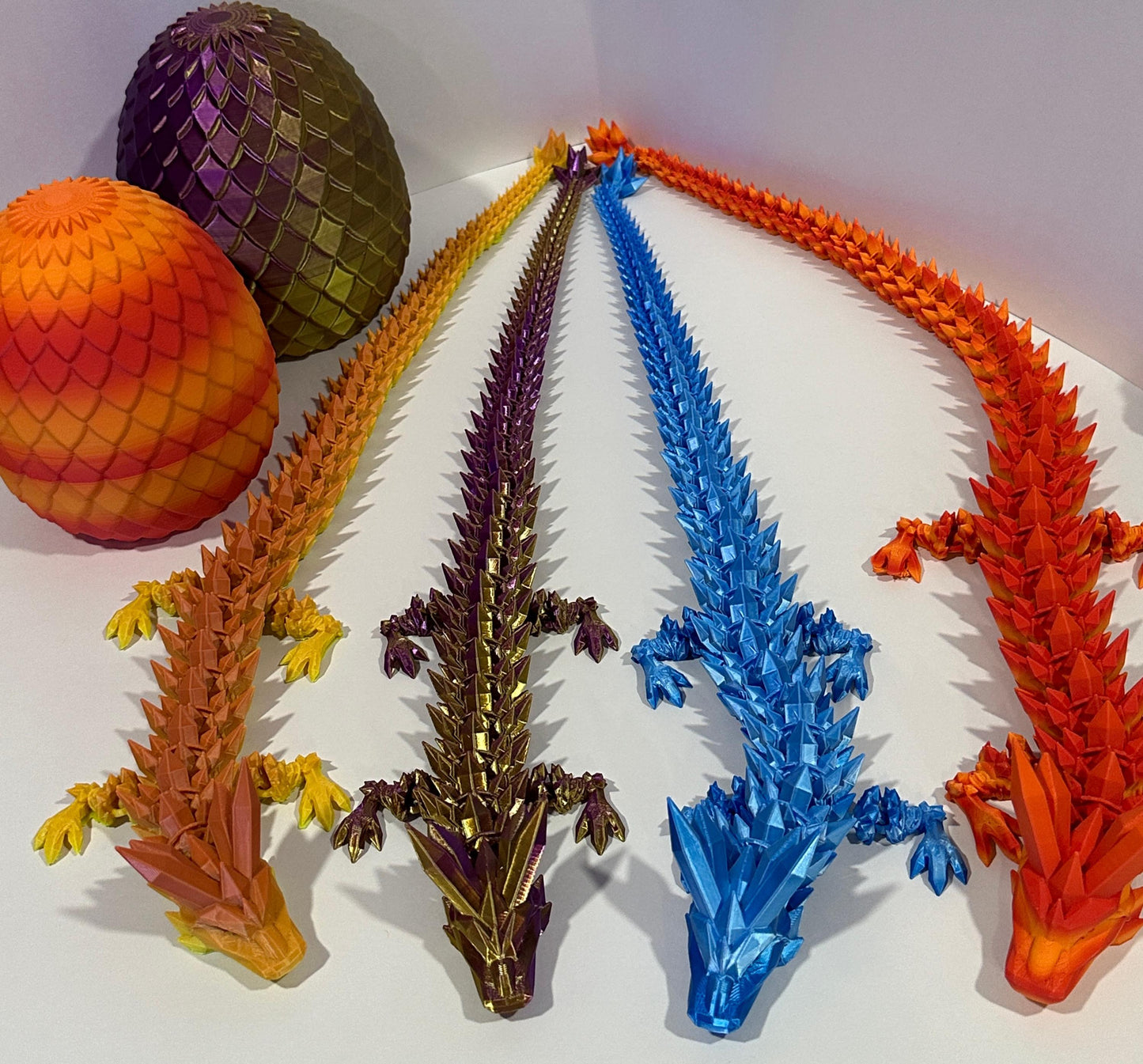 Articulated Flexi Crystal Dragon Toy and Egg