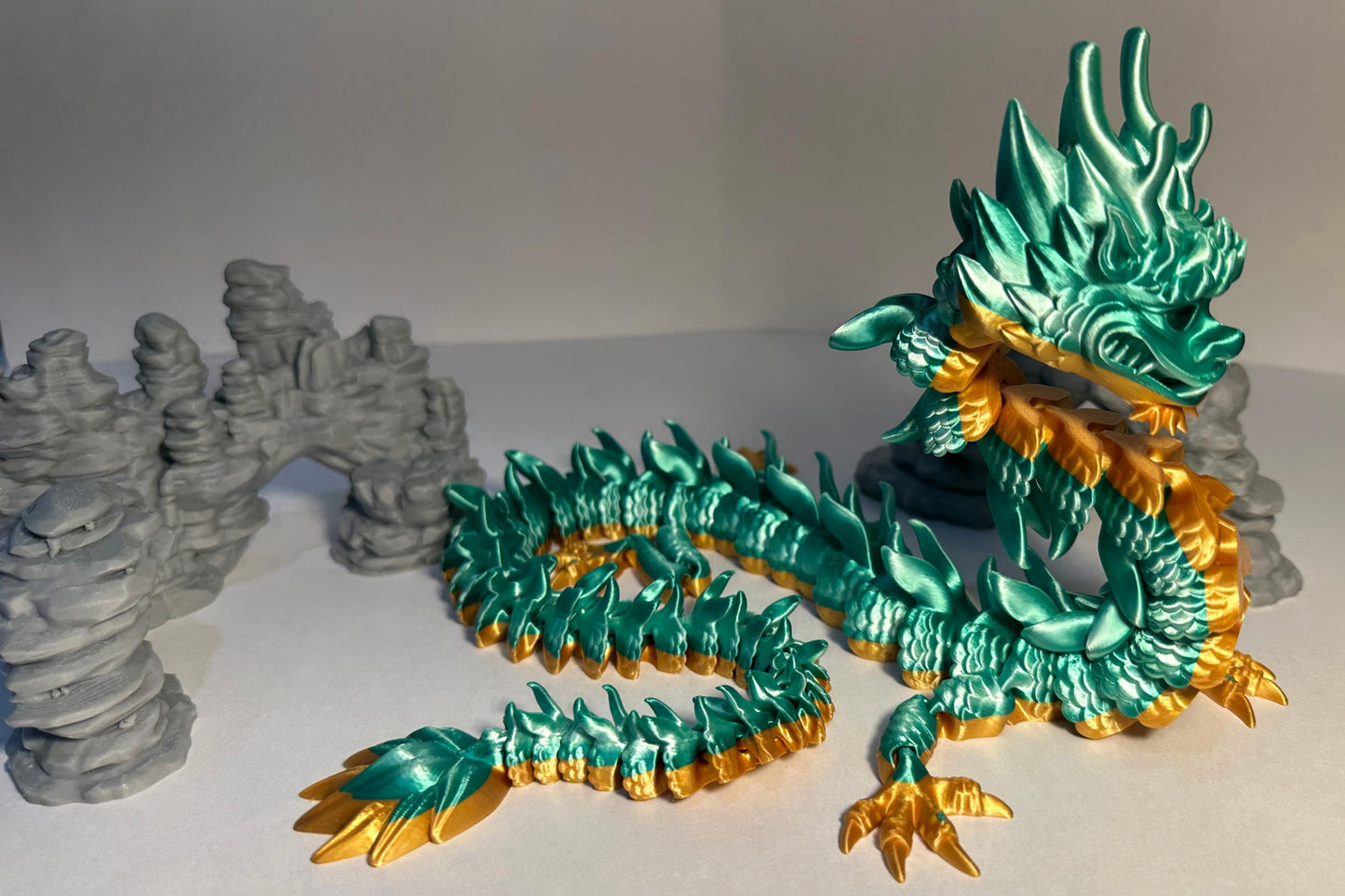 3d printed articulated flexi Imperial Dragon - lowest price on Etsy for 26”!